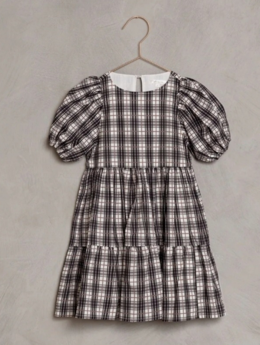 Nwt Noralee Chloe Tartan Puff-Sleeve Kids Dress